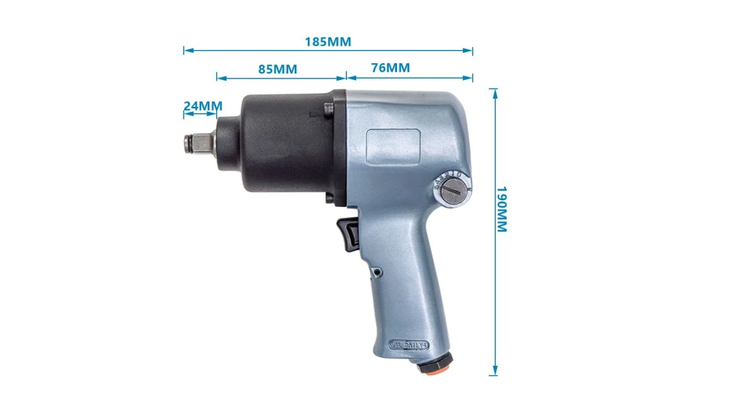 Le type de pistolet de pouce de 1/2 clé pneumatique de marteau de jumeau pour des outils de réparation d'automobiles aèrent l'outil pneumatique de clé d'impact